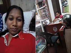 A beautiful Sri Lankan girl reveals her breasts and rubs herself during a video call with a German man.