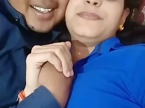 Pretty Indian girlfriend and her boyfriend kissing and lubricating each other with hard cock clips.